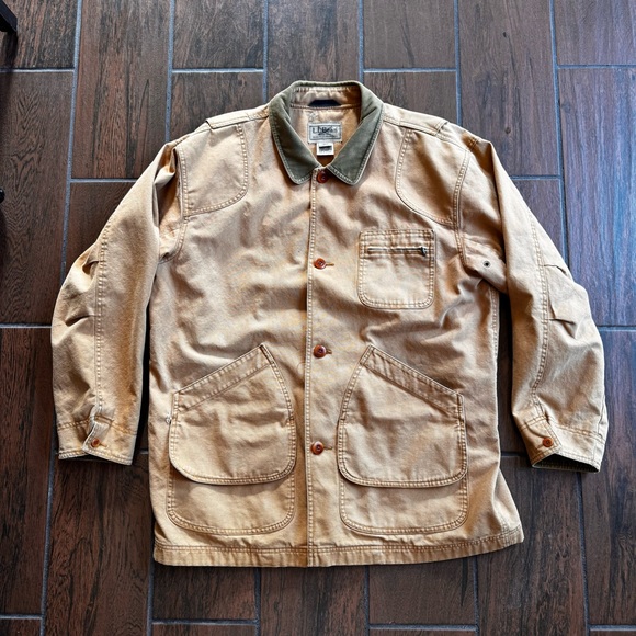 Vintage LL BEAN Field Jacket Hunting Fishing Barn Chore Canvas Coat‎ Size XL Reg